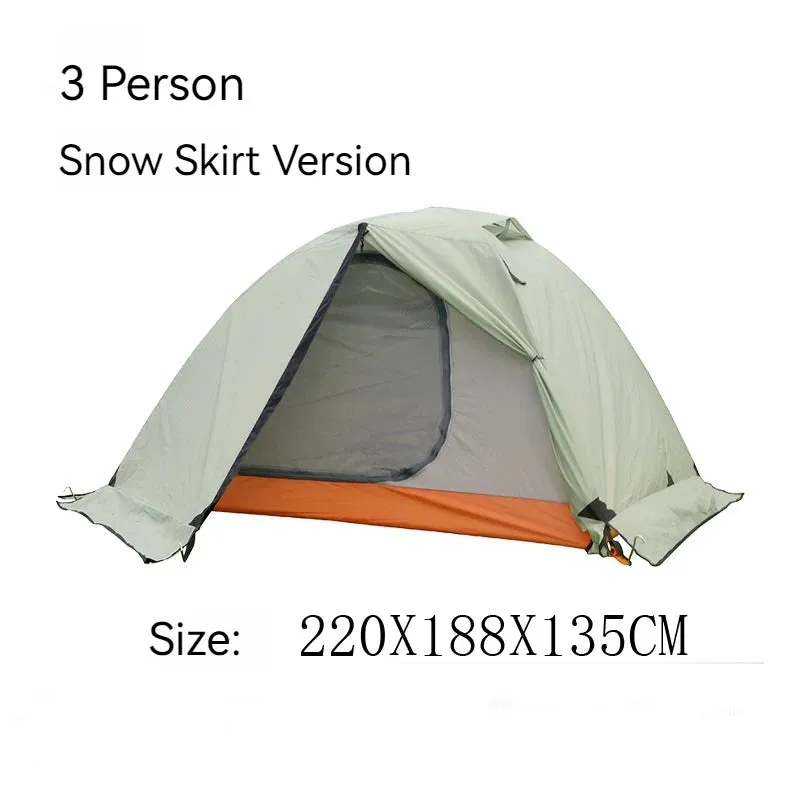 Hewolf 1595 Outdoor Double Layer Ultralight Aluminum Pole Waterproof Windproof Camping Tent 2.51KG Beach Barraca