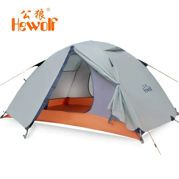 Hewolf 1595 Outdoor Double Layer Ultralight Aluminum Pole Waterproof Windproof Camping Tent 2.51KG Beach Barraca