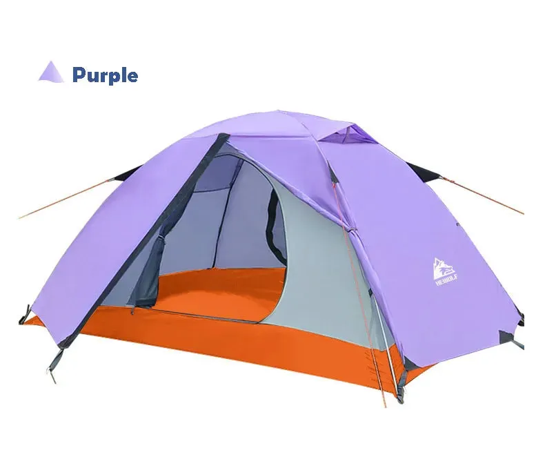 Hewolf 1595 Outdoor Double Layer Ultralight Aluminum Pole Waterproof Windproof Camping Tent 2.51KG Beach Barraca