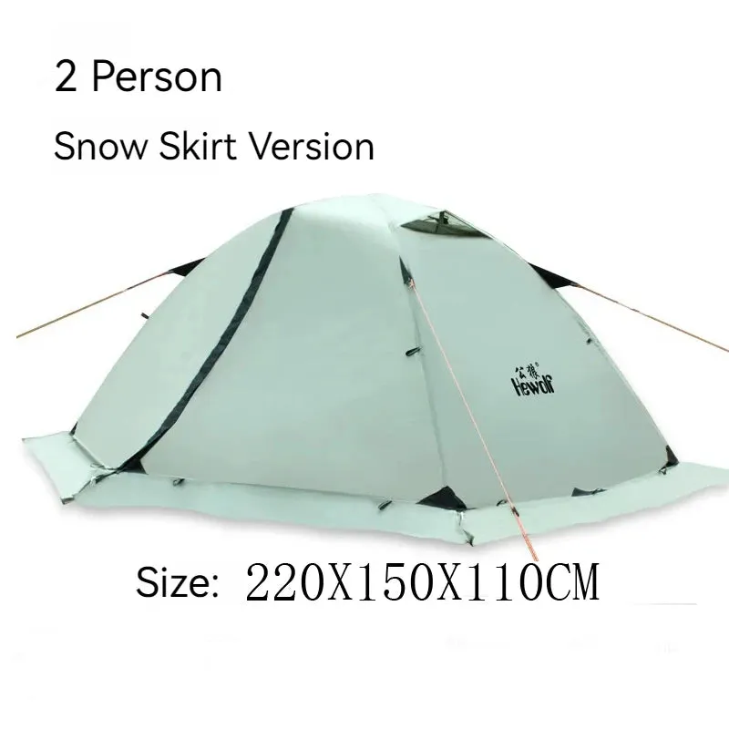 Hewolf 1595 Outdoor Double Layer Ultralight Aluminum Pole Waterproof Windproof Camping Tent 2.51KG Beach Barraca