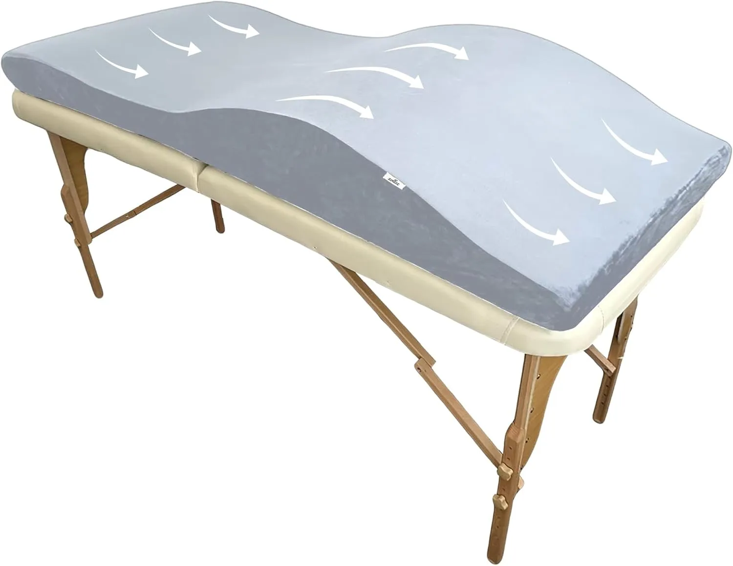 High-Density Foam Massage Table Topper with Soft Plush Cover, Ergonomic Eyelash Extension Bed Cushion, Memory Foam Spa Table Pad & Pillow for Salon, 23" 58 cm, Gray