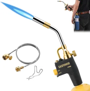 High Intensity Propane Torch Head with 4FT Hose & Cylinder Clip, Gas Torch Head Fuel by Propane,MAPP, Welding Torch, Trigger Start torch lighter,Blow Torch (CSA Certified, Fuel Not Included)