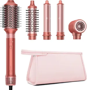 High-Speed 5 in 1 Hair Styler - Air Styler Wrap, No Heat Damage Ionic for Volumize, Curl, Straighten, Frizz-Free Multi Stylers with Travel Bag
