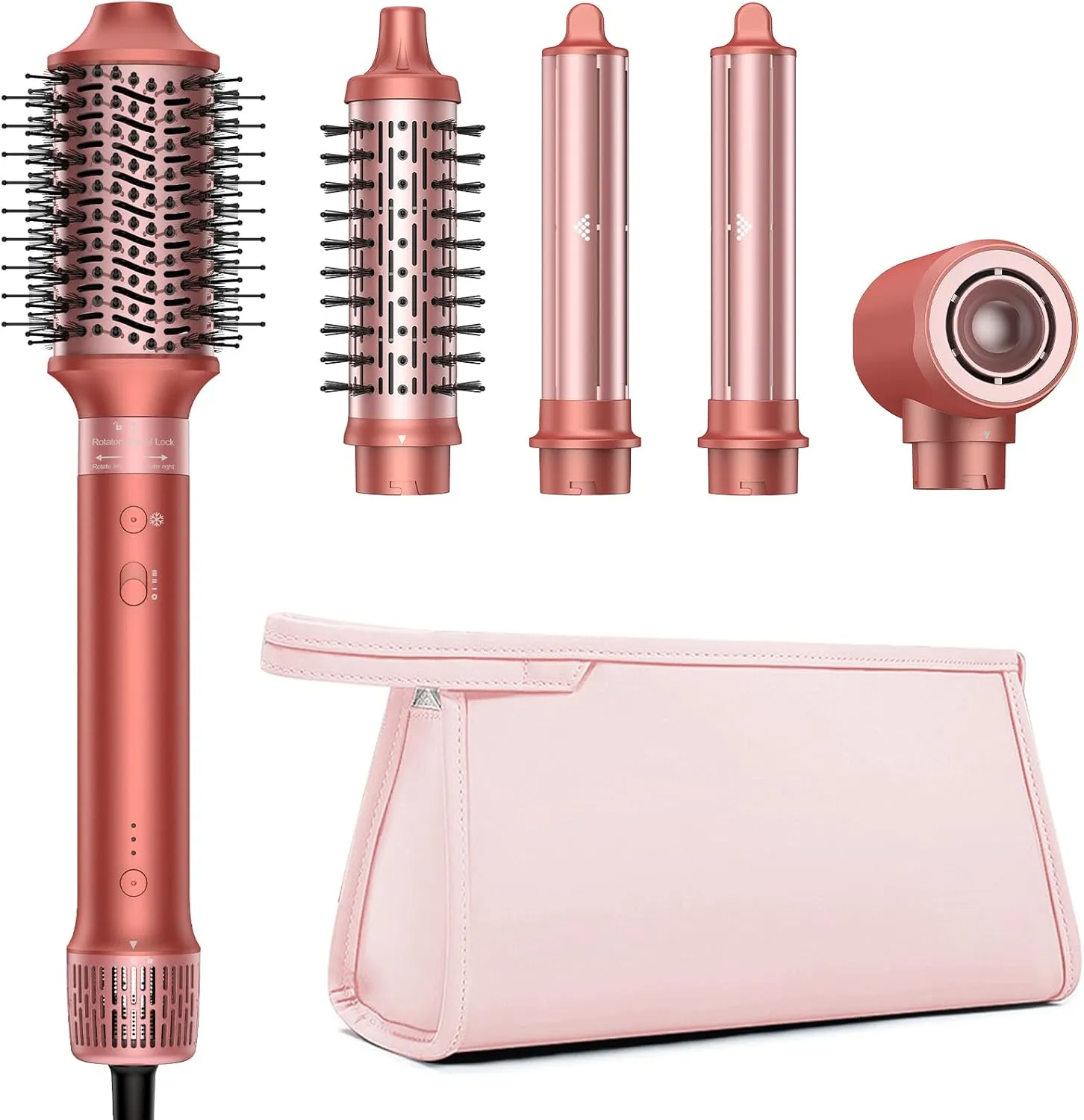 High-Speed 5 in 1 Hair Styler - Air Styler Wrap, No Heat Damage Ionic for Volumize, Curl, Straighten, Frizz-Free Multi Stylers with Travel Bag