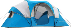 HIKERGARDEN 10 Person Camping Tent - Portable Easy Set Up Family Tent for Camp, Windproof Fabric Dome Tent Outdoor for Hiking, Backpacking, Traveling-14'x11'x74in(H)