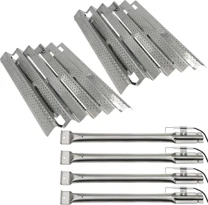 Hisencn Repair Kit for Costco Kirkland 720-0432, Nexgrill 720-0193, 720-0432 Gas Grill Models, Grill Burner Tube Pipe, Heat Plate Tent Shield Burner Cover, Igniter Electrode Replacement Parts