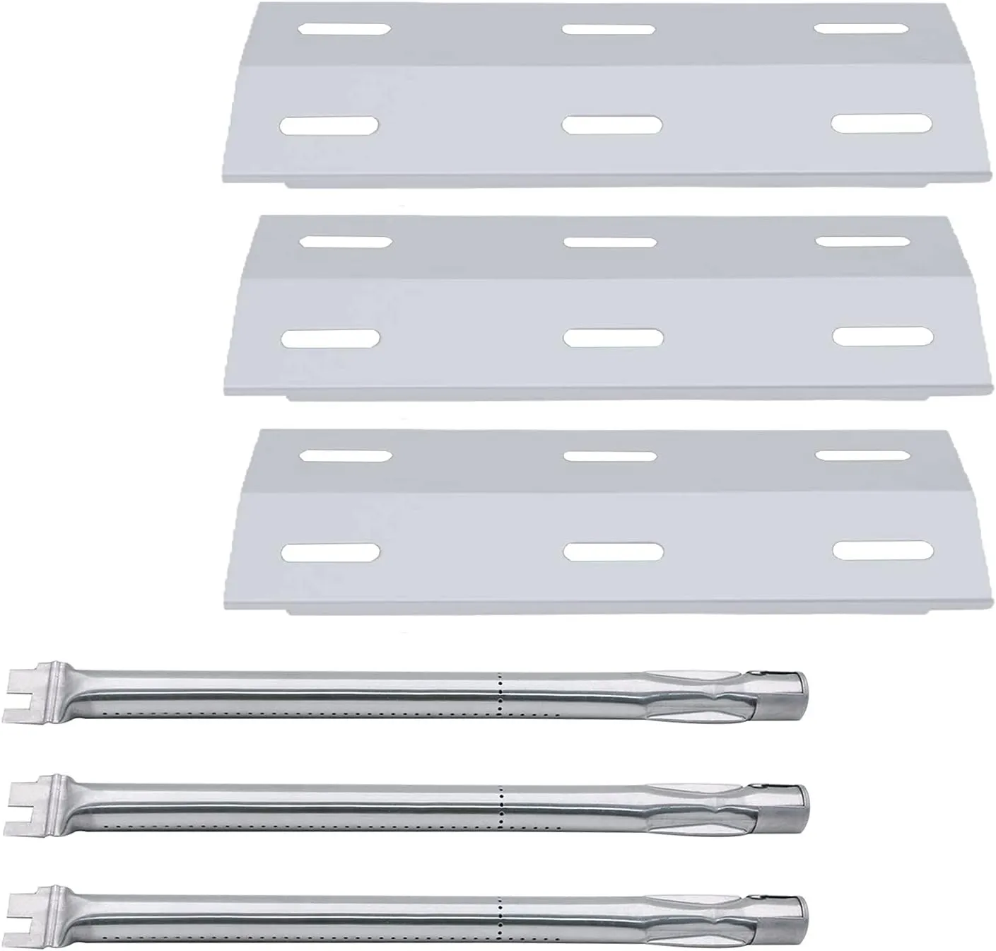 Hisencn Repair Kit for Ducane Gas Barbecue Grill 30400040, 3100, 3200, 3400 Burner Tube, Stainless Heat Plate Tent, Burner Cover Replacement for Ducane 3 Burner DUCHD1, 30500048, 30500602, DUCHP1