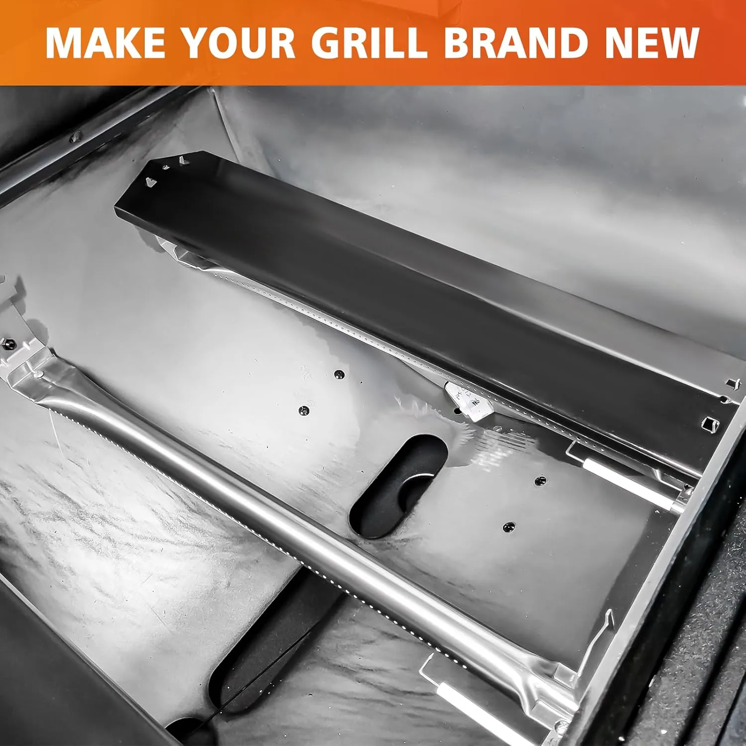 Hisencn Replacement Parts for Chargriller 3070, Char-Griller Texas Trio 3070 Grill, Stainless Steel Burner, Porcelain Steel Heat Plate Tent, Ignitor for Chargriller Texas Trio 3070 Replacement Part