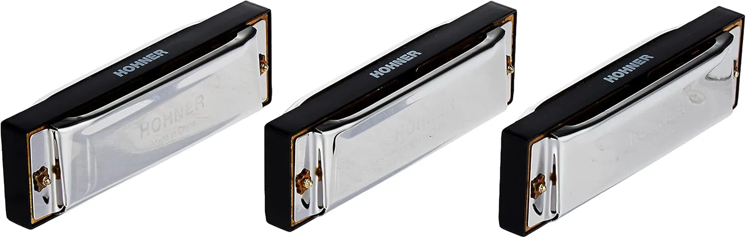 HOHNER 3P1501BX Bluesband Pro Pack, Keys of G, A, & C, Stainless steel