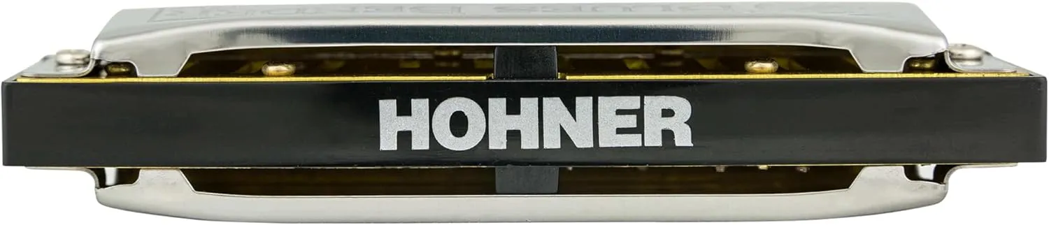 Hohner Blues Band Harmonica - Keys of G, C, A Bundle with Case, Pouch, Online Manual, and Austin Bazaar Polishing Cloth