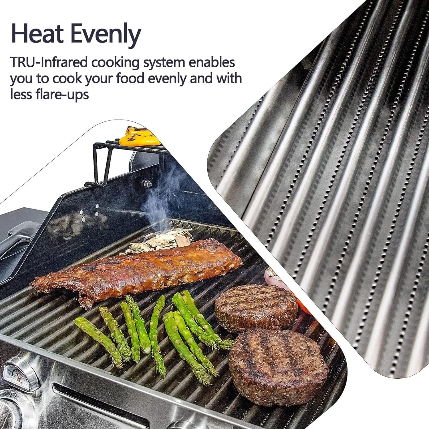 Hongso 18 3/8" Tru-Infrared Emitter Stainless Steel Grate for Charbroil 4 Burner Grill Pre-2015 Models, 463271315 463271314 463241414 463241413 463271313 463247512, 4-pk