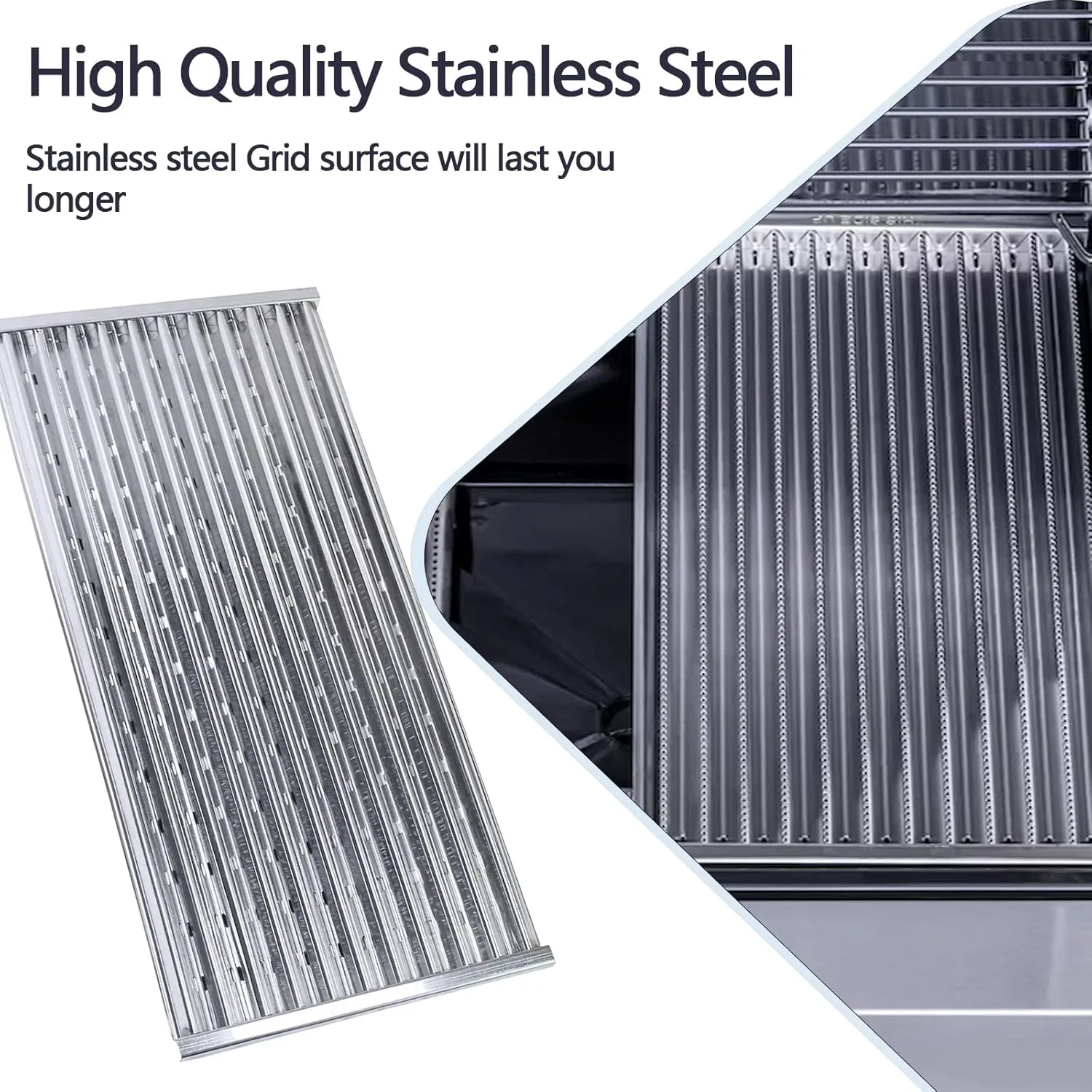 Hongso 18 3/8" Tru-Infrared Emitter Stainless Steel Grate for Charbroil 4 Burner Grill Pre-2015 Models, 463271315 463271314 463241414 463241413 463271313 463247512, 4-pk