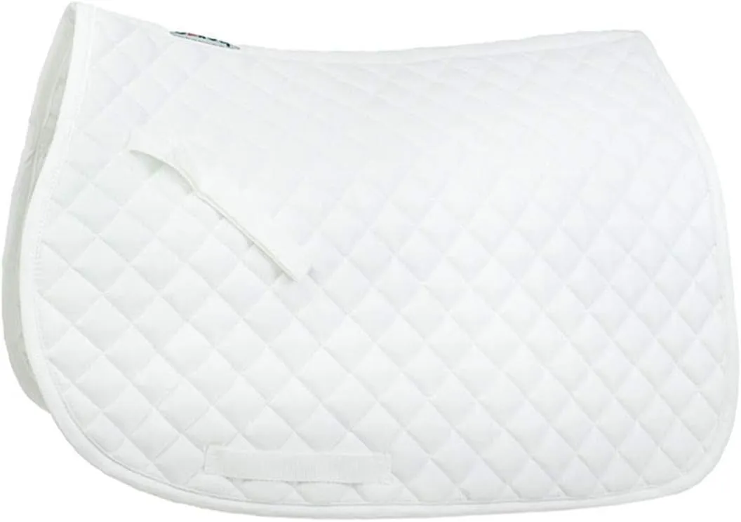 HORZE Chooze Soft Quilted Padded Lightweight All Purpose Saddle Pad for Horses - White - Horse