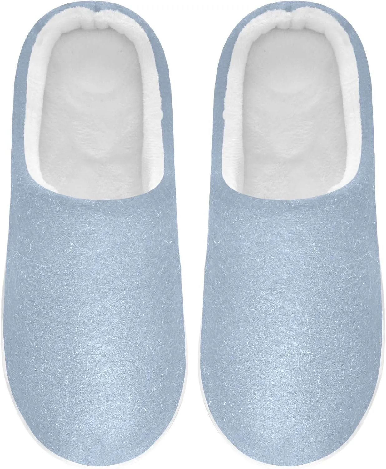 House Fuzzy Slippers Blue Anti-Slip Warm Shoes for Womens & Men 20804