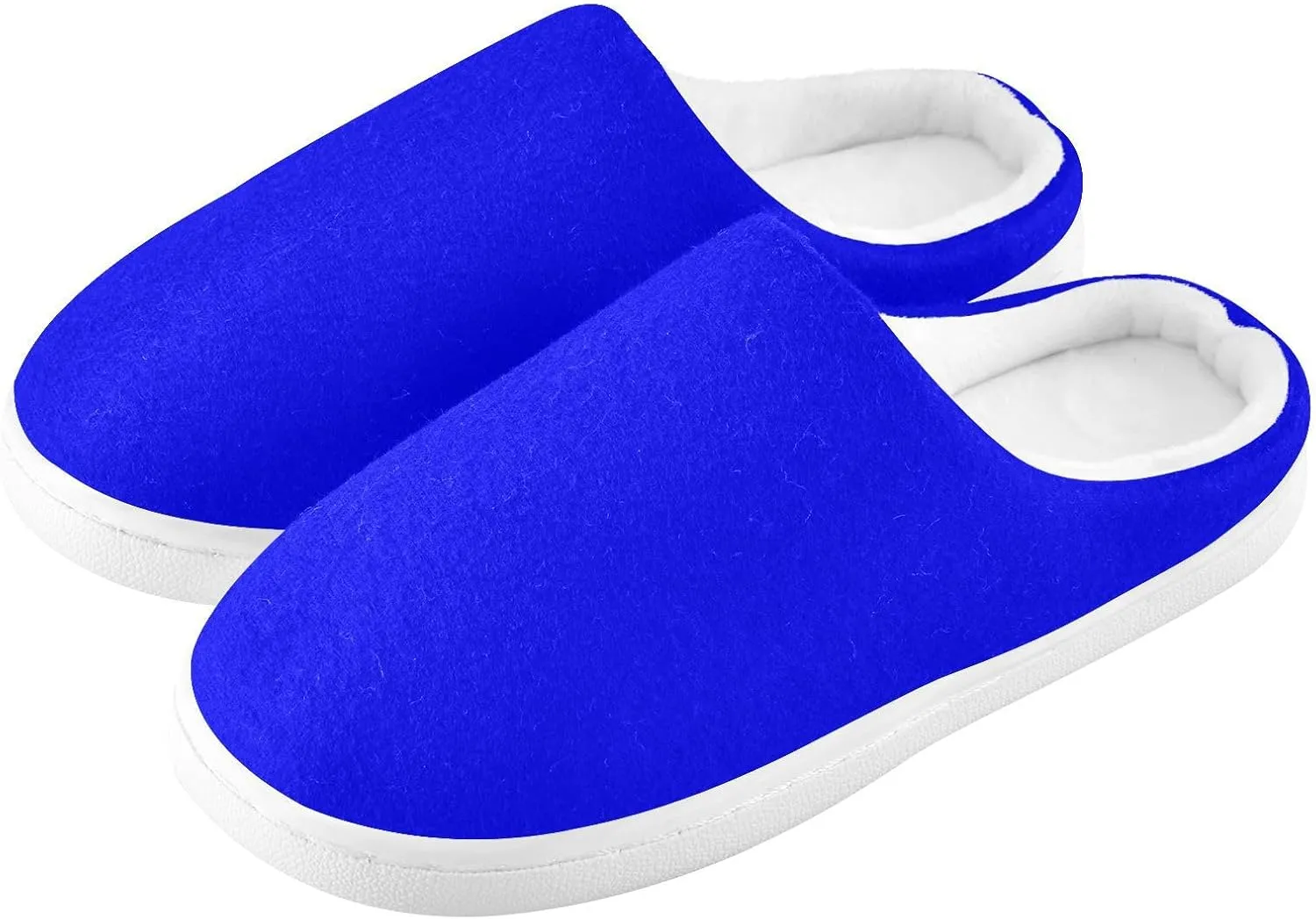 House Fuzzy Slippers Blue Anti-Slip Warm Shoes for Womens & Men 20804