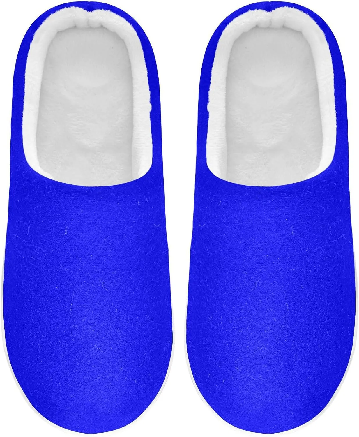 House Fuzzy Slippers Blue Anti-Slip Warm Shoes for Womens & Men 20804