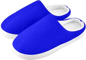 House Fuzzy Slippers Blue Anti-Slip Warm Shoes for Womens & Men 20804