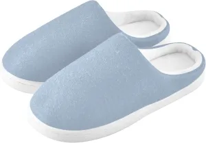 House Fuzzy Slippers Blue Anti-Slip Warm Shoes for Womens & Men 20804
