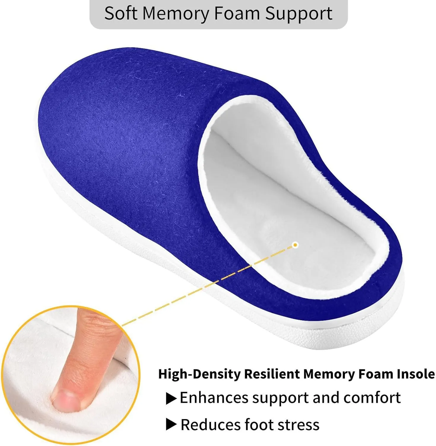 House Fuzzy Slippers Blue Anti-Slip Warm Shoes for Womens & Men 20804