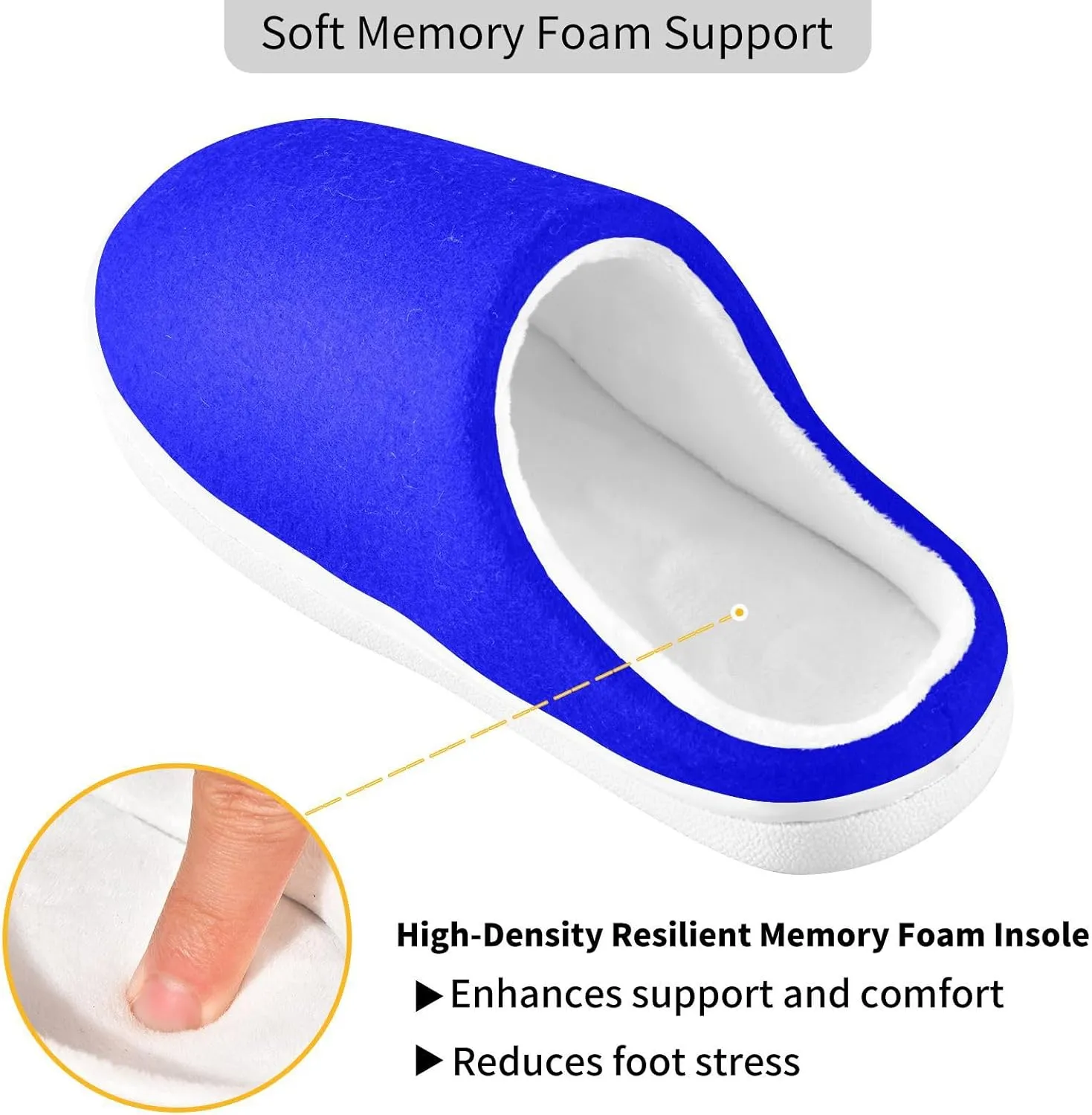 House Fuzzy Slippers Blue Anti-Slip Warm Shoes for Womens & Men 20804