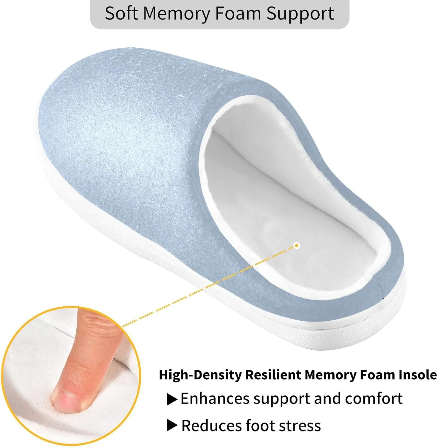 House Fuzzy Slippers Blue Anti-Slip Warm Shoes for Womens & Men 20804