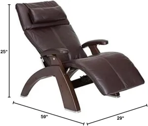 Human Touch Perfect Chair Silhouette Premium Leather Zero-Gravity Dark Walnut-Finish Recliner, Espresso