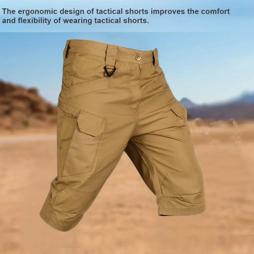HYCOPROT Men's Tactical Cargo Shorts Waterproof Lightweight Work Short Quick Dry Military Multi Pockets Ripstop for Hiking