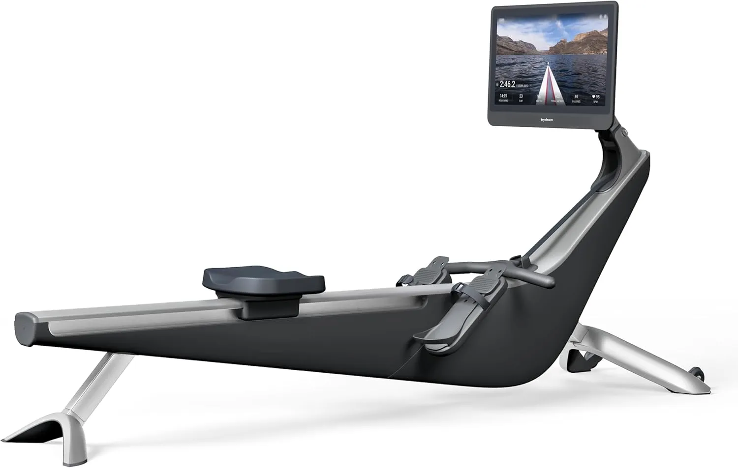 Hydrow Core Rowing Machine - No Membership Required | Immersive 22" HD Rotating Screen - Stows Upright | 30 Self-Guided Scenic Rows Included
