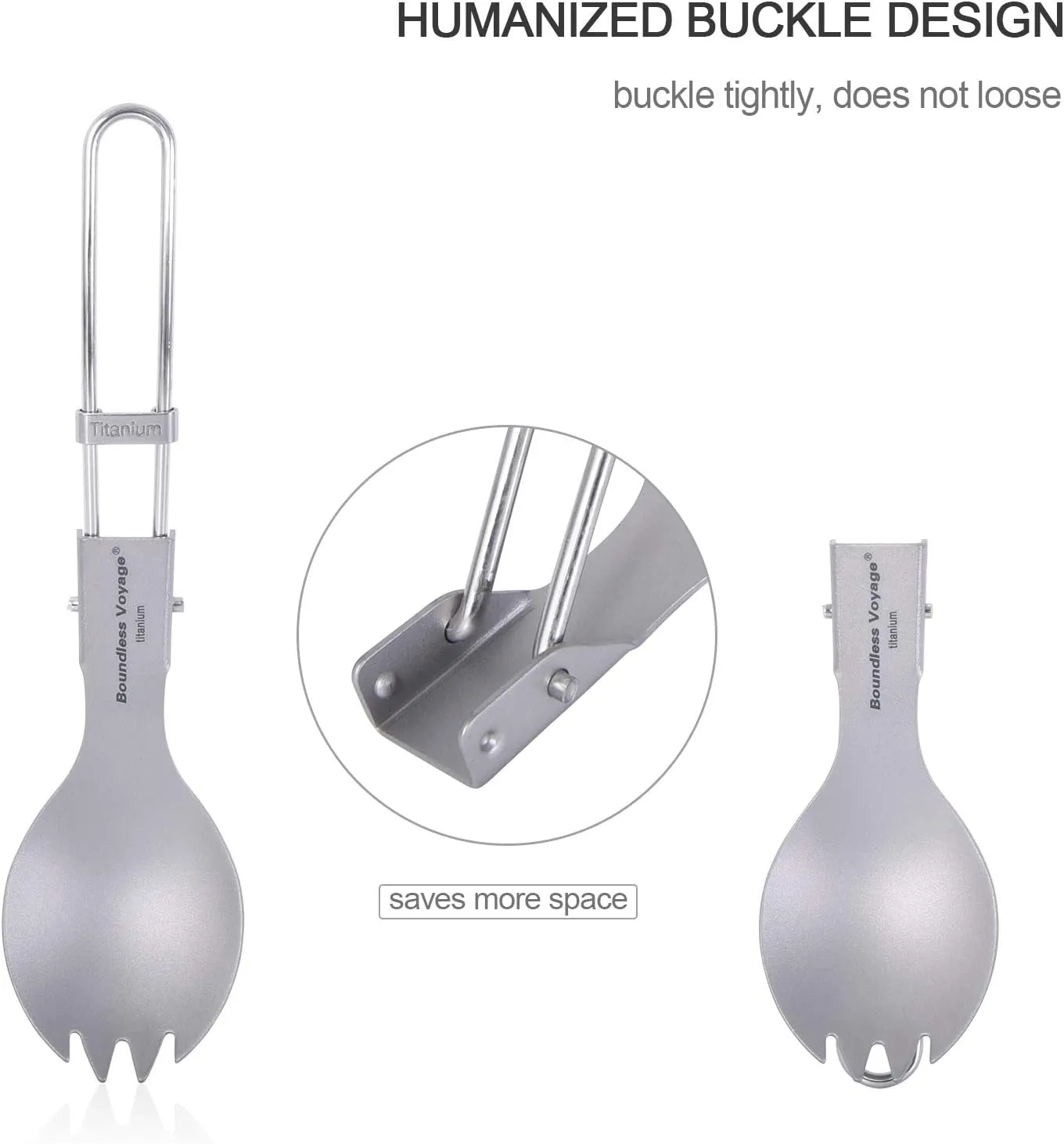 iBasingo 750ml Titanium Hanging Mug with Lid & Spork Tea Coffee Water Cup Outdoor Camping Pot Ultra-light Portable Hiking Backpacking Cooking Kit Picnic Drinkware with Foldable Handle Ti3039D