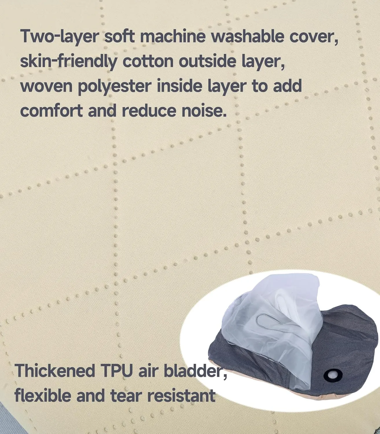 iClimb Ultralight Compact Camping Pillow with Removable Cover Inflatable Travel Air Pillow (Beige)