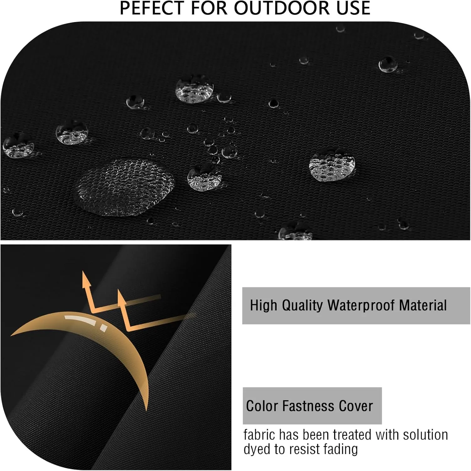 idee-home Outdoor Chair Cushions Set of 4, Waterproof Outdoor Seat Cushions for Patio Furniture, Outside Replacement Chair Pad with Ties for Lawn Deck Porch, 19 x 19 Black