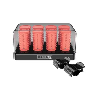 INFINITIPRO BY CONAIR Color Changing Hot Rollers for Long, Medium, and All Hair - Hair Curler - Hair Roller Clips Included - 1 1/2-inch and 1 1/4-inch Rollers