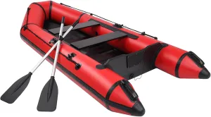 Inflatable Boat Foldable Inflatable Kayak Boat for Adults,PVC Fishing Kayak with Pair of Paddles 726 Lbs Max Load Heavy Duty Rush Wave Boat for Lakes Rivers Fishing & Family Adventure