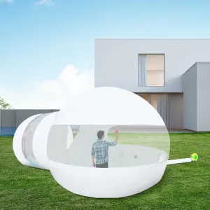 Inflatable Bubble Tent, 3M Dome Tent with Air Blower Outdoor Camping Tent for Family Backyard Camping Stargazing, Suitable for 3-5 Persons