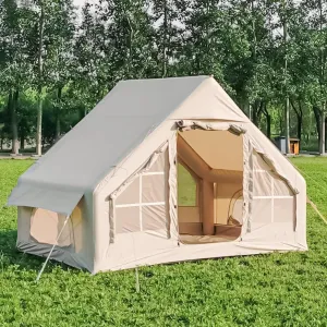 Inflatable Tents for Camping, Blow Up Tent House with Hand Pump, Easy Setup 4 Season Waterproof Windproof Oxford Air Tent Cabin House for Outdoor Camping Adult