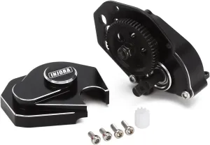 INJORA 16g Complete Transmission Gearbox with Steel 0.3 Mod Transmission Gear for Axial SCX24 Deadbolt C10 JLU Gladiator Bronco 1/24 RC Crawler Car Upgrade(Black)
