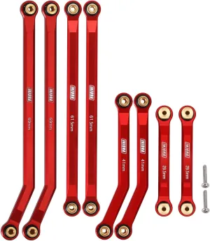 INJORA High Clearance 4 Links Set CNC Aluminum Links Set for SCX24 AXI90081 Deadbolt Axial 1/24 RC Crawler Car,8PCS (Red)