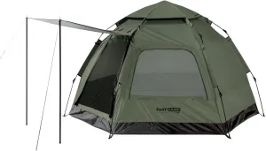 Instant Camping Tent for 4 Person,2 Mesh Windows & 2 Doors,Hexagonal Design,Easy Set Up pop up Tent with Vestibule & Rainfly, Ideal for Family Camp, Outdoor Activity