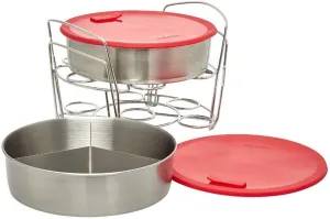 Instant Pot Official 8-Piece Cook/Bake Set, Versatile and Durable, Compatible with 6-Quart and 8-Quart Cookers, Red, Excellent for Cooking, Baking, Storing, and Reheating, BPA-Free and Heat Resistant