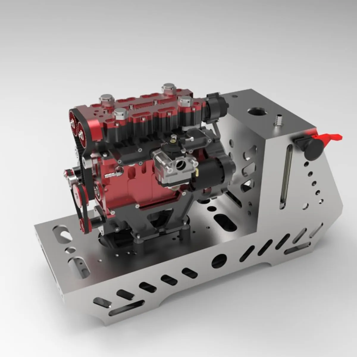 Integrated Base Kit for GS-L4 Engine Models Kit, Integrated Base and Starter Set for GS-L4 Metal Engine Building Kit, Physical Science Education Toy Gift for Adults