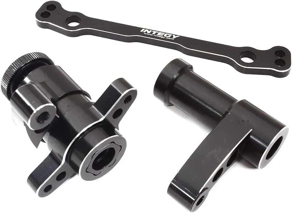 Integy Upgrades for Losi, Black Billet Machined Steering Bellcrank Upgrade for 1/5 DBXL-E 2.0 4WD