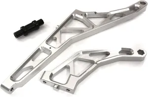 Integy Upgrades for Losi, Silver Billet Machined Rear Chassis Braces Pair for 1/5 DBXL-E 2.0 4WD