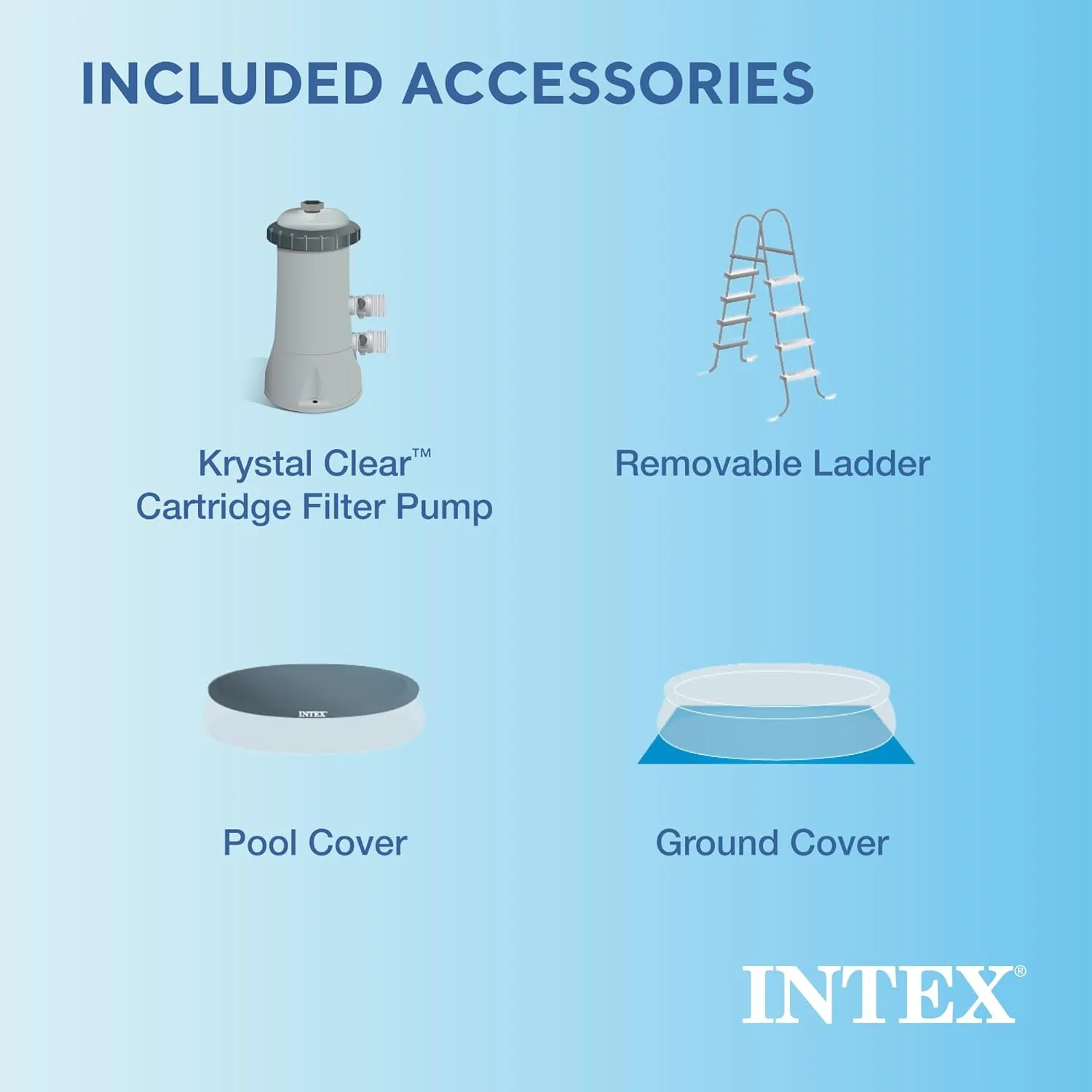 Intex 28167EH Easy Set Inflatable Swimming Pool Set: 15ft x 48in – Includes 1000 GPH Cartridge Filter Pump – Removable Ladder – Pool Cover – Ground Cloth