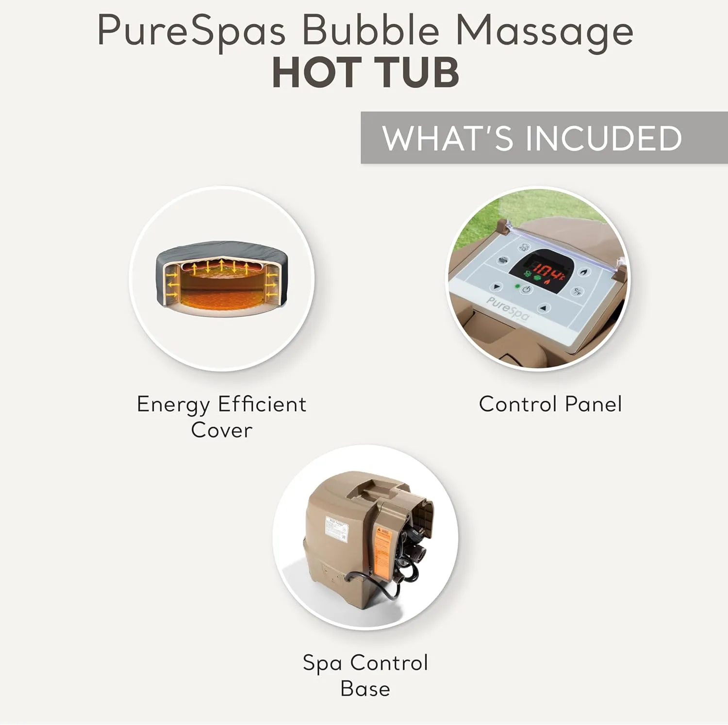 INTEX 28425EP PureSpa Bubble Massage Spa Set: Energy Efficient Spa Cover – Push Button Control Panel – 120 Jets – 4 Person Capacity – 77" x 28"