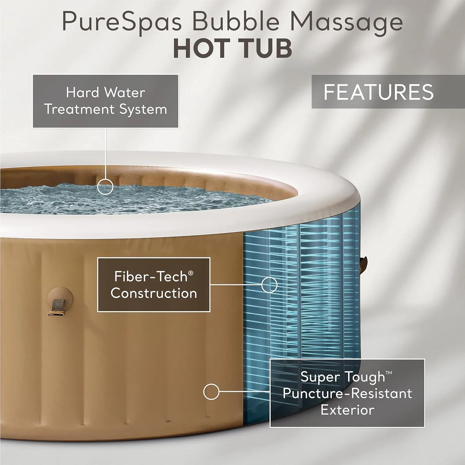 INTEX 28425EP PureSpa Bubble Massage Spa Set: Energy Efficient Spa Cover – Push Button Control Panel – 120 Jets – 4 Person Capacity – 77" x 28"