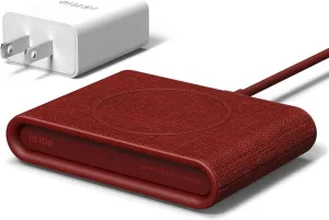 iOttie iON Wireless Mini Fast Charging Pad || Qi-Certified Charger 7.5W for iPhone XS Max R 8 Plus 10W for Samsung Galaxy S10 E S9 S8 Plus Edge, Note 9 | Includes USB C Cable & AC Adapter | Ruby
