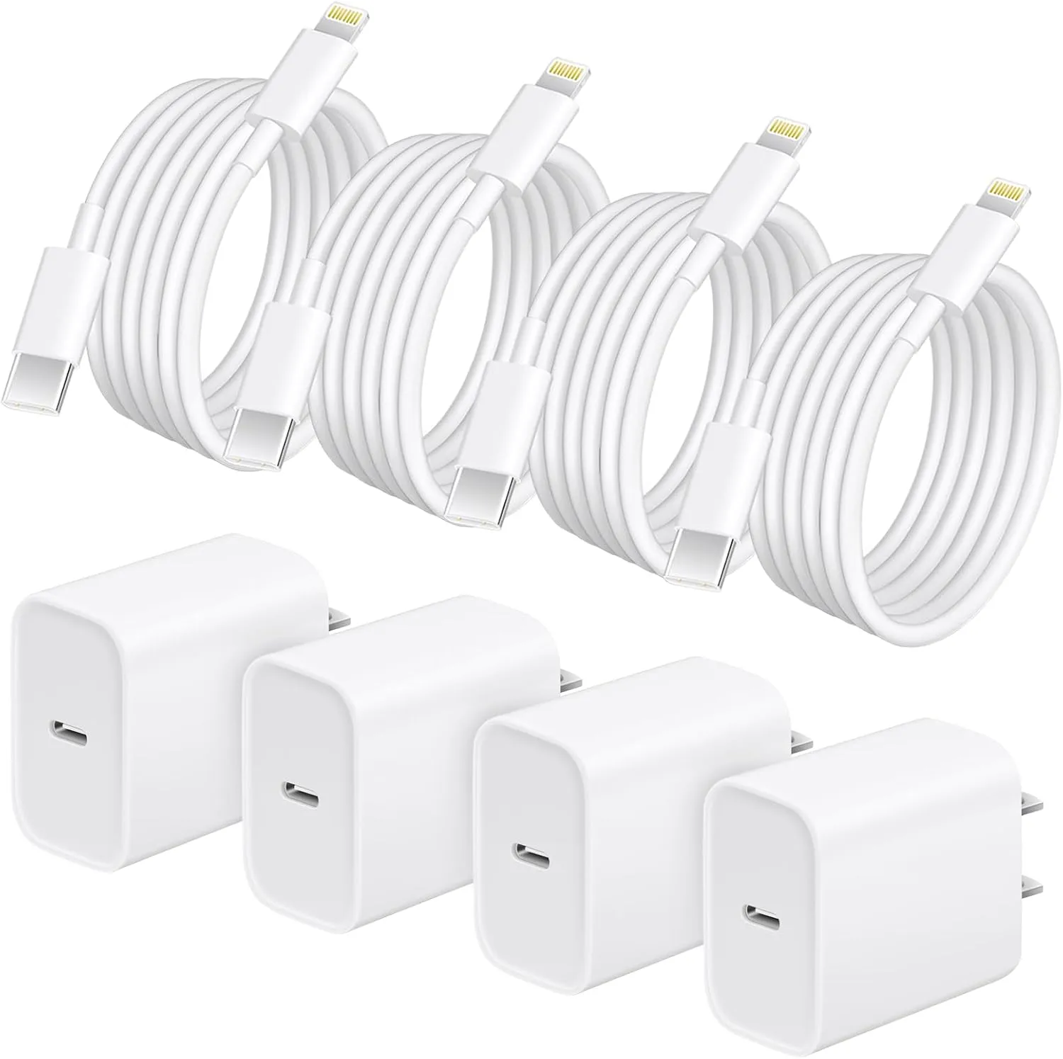 iPhone Charger Fast Charging, 4 Pack 20W Fast Charger iPhone with 6 FT USB C Charger Cord, i Phone 14 13 Fast Chargering Compatible with iP14 13 12 11 Pro Max,14 Plus,XR,XSMAX