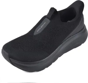 JACKSHIBO Men's Hands Free Slip On Walking Shoes Wide Toe Box Arch Support Orthopedic Sneakers Cushioned Thick Zero Drop Sole