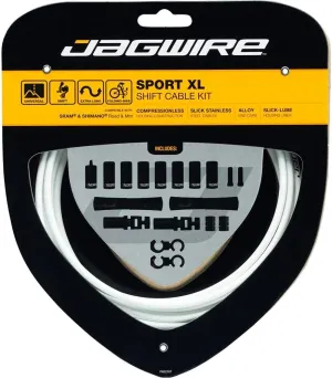 Jagwire Sport Shift XL Unisex Adult Shift Cable and Sleeve Kit, White, One Size