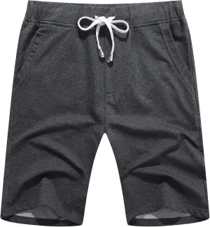 Janmid Men's Casual Shorts Elastic Jogger Gym Active Pocket Shorts
